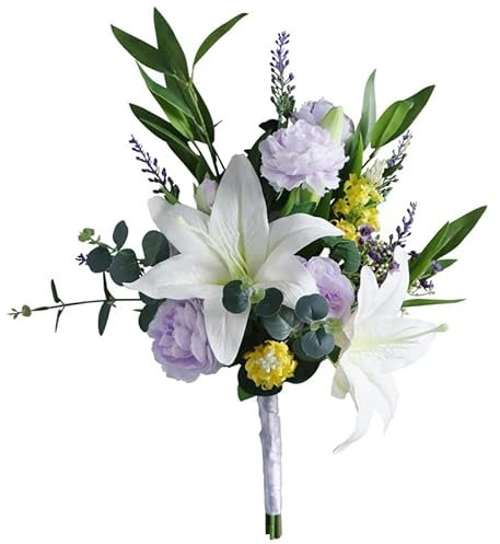 XDAWQP Bouquet da Sposa, Calle, Fiori Artificiali, Bouquet da Damigella, Bouquet da Lancio, proposta di Matrimonio, Festa, Cerimonia Vintage, Anniversario