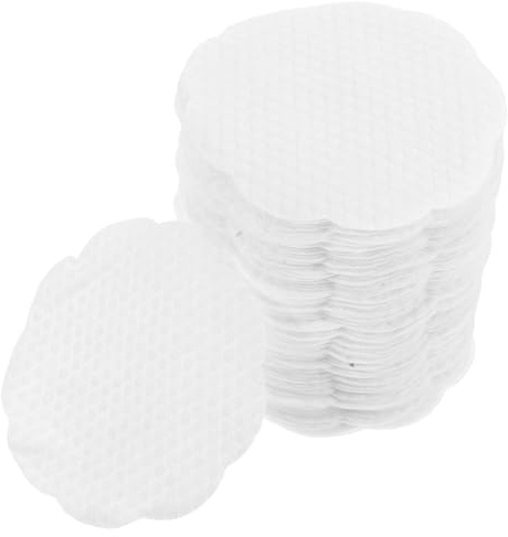 NOLITOY 100Pcs Non Woven Makeup Remover Pads Texture Rounds for Deep Cleansing Gentle Eye Lip Makeup Removal Portable for Travel Daily Skin Care
