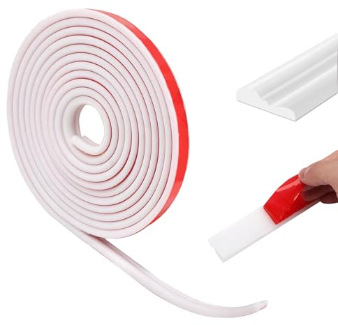 Moulure Adhesive pour Murs, 6m Plinthe Souple Autoadhésive PVC, Moulure Murale Adhesive, Baguette de Finition Flexible, Sols Protection des Bords pour Sol Stratifié, Mur, Plafond