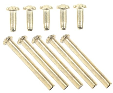 Hemobllo Remaches Diseño Elegante, Fácil Instalación Juego de 5 para Reparación Práctica y Mantenimiento de Abanicos Plegables para Abanicos de Mano de Hierro Dorado | Cabeza flor de ciruelo, eje sólido, reparación bricolaje, anillo para colgante, accesorio profesional, latón