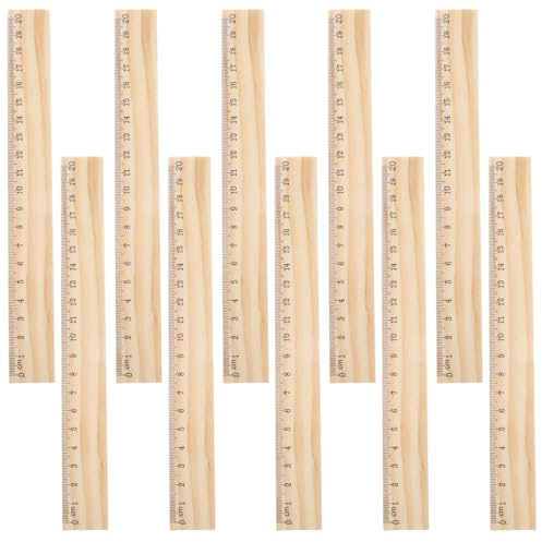 WJIAAA 10 Stück Holzlineal 20 cm,Holzlineal Kleines Lineal Nähen Skala Für Schule Klassenzimmer Zuhause Büro Handwerk