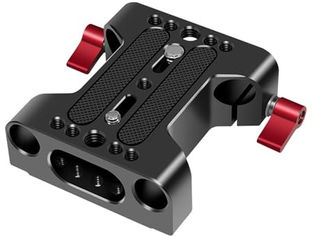 Camera Base Plate 15mm Rails Rod Systems With 1/4 3/8 Screw Hole Quick Release Plate For DSLR Camera Cage Rigs Shoulder Rig