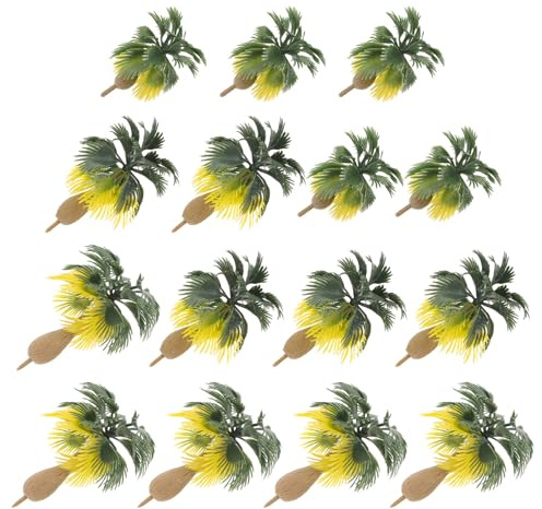 Angoily 15 Pièces Fausses Plantes Tropicales Maquette Faux Palmiers modèle d'arbre de Simulation Fausse Palmier Miniature artificiels Artificiel Arbre Miniature