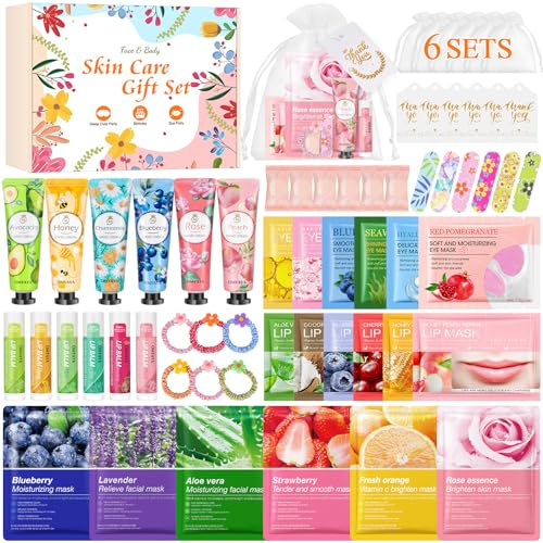60Pièces Coffret Cadeau pour Femmes, Coffrets de Soins pour la Peau | Coffret Beauté Ado Fille creme main, masques pour le visage,patch yeux, baume à lèvres, Idéal pour une fête spa, un mariage