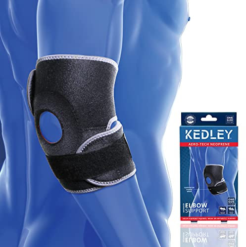 Kedley Elbow Support for Arthritis, Tennis Elbow Pain, Epicondylitis Pain, Golfers & Gym Elbow Pain - Neoprene Elbow Strap for Upper Elbow Strain Relief - Elbow Brace with Adjustable Strap