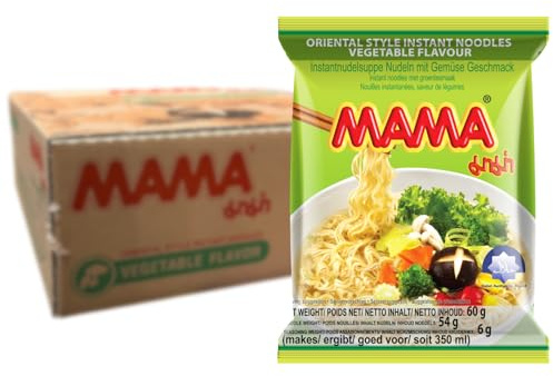 MAMA Nouilles Instantanées Légumes 60g - Pack 30 | Originaire de Hongrie, qualité supérieure, préparation facile, cuisine asiatique authentique