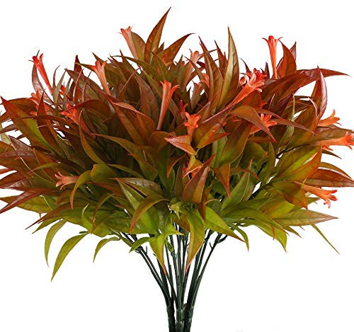 NAHUAA 4pcs Künstliche Pflanzen Outdoor Kunstpflanze Kunstblumen Wetterfest Kunstpflanzen Wie Echt Plastikpflanzen für Frühling Vase Draußen Topf Balkon Garten Hochzeit Deko