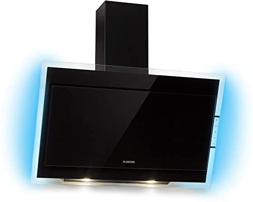 Klarstein Cooker Hood, Extractor Fan for Kitchen w/Dishwasher Safe Aluminium Grease Filter, 601m³/h Airflow, LEDs, Touch Controls Cooker Hoods, Wall Mount Steel Fan Vent Hoods, Kitchen Extractor Fan