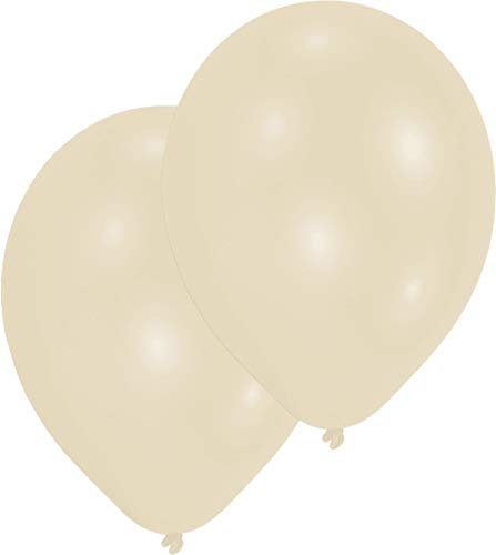 Amscan 9904938 - Latexballons Standard, 50 Stück, vanille, 27,5 cm / 11, Luftballon, Luftballon