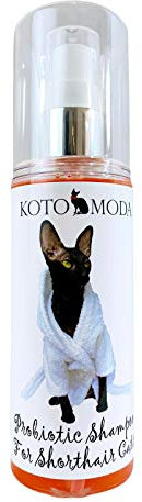 Kotomoda Probiotisches Shampoo für Kurzhaarkatzen 120 ml Cornish Rex, Oriental, Devon Rex Katze Shampoo