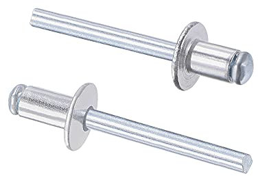 sourcing map 25 Stk. Blindnieten Aluminium Zugnieten Kerndekorationsnieten 6mm Durchm. 10mm Grifflänge Silber