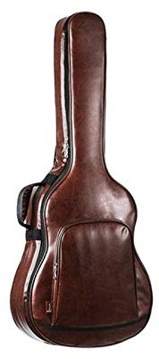Gitarrentasche Mode Gitarrensack Folk Gitarre Rucksack verdickte Schultern wasserdichtes und stoßfestes PU-Leder-Musikinstrument-Tasche Robust Und Schützend ( Farbe : Braun , Size : 43x13x108cm )