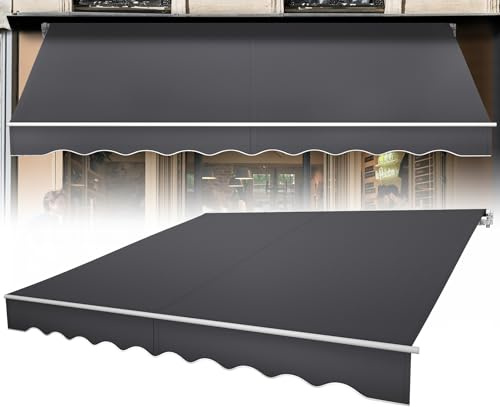 LARS360 Store de balcon en aluminium - Protection solaire - À cassette - À bras articulés - 300 x 250 cm - Anthracite