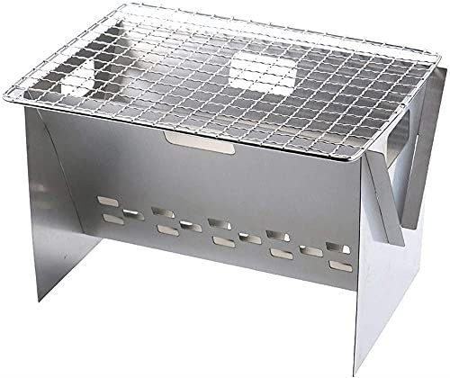 TSTSM Camping Klappbarer Edelstahl Grill, Tragbarer Grill Holzofen Camping Grill Mit Tragetasche, Für Wandern Camp Küche