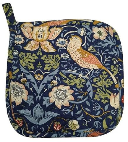 William Morris Strawberry Thief Navy Potholder Quilt