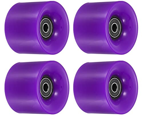 PATIKIL 60mm Longboard Ruote con Cuscinetti ABEC-9, 4pz Street Ruote per Skateboard Cruiser Ruota Sostituzione 80A, Viola Nero