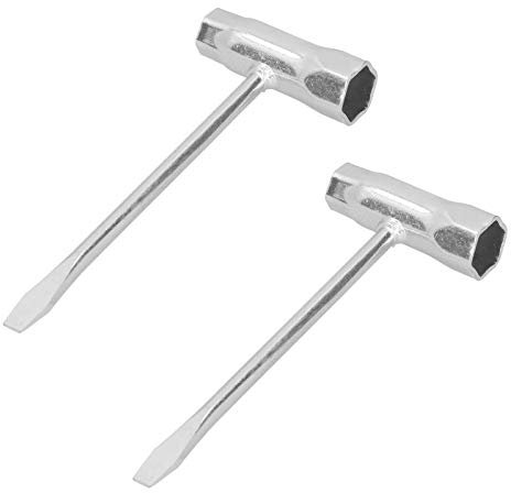 Garosa Kettensägen-Kombi-T-Schlüssel, 2 Stück Ersetzen Kombi-Schraubendreher und Schraubenschlüssel, TShape-Schlüssel 13 X 19 Mm, Kettensägen-Kombi-Stecknuss, Kombischlüssel