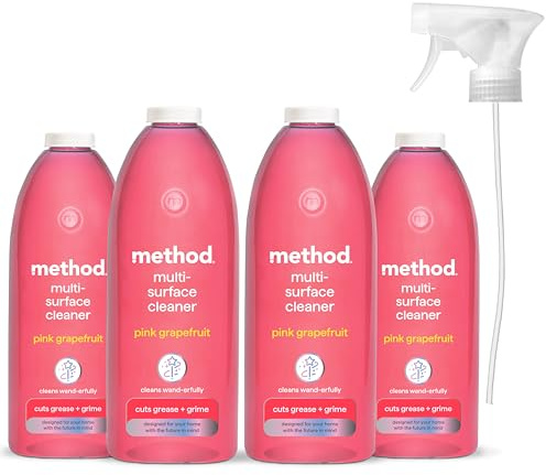 Method All Purpose Cleaner Spray, Pink Grapefruit, Cuts Grease, Pack 4