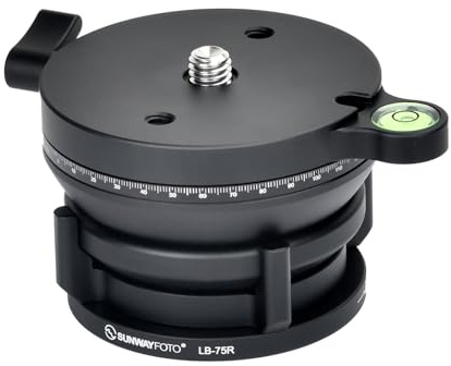 SUNWAYFOTO LB-75R 360 panoramautjämning bas stativhuvud 15 kg lastkapacitet