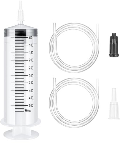OFFCUP Siringa di Plastica, 250ml Siringhe senza Ago, Siringhe in Plastica Riutilizzabili con Catetere, Siringa Dosatrice per Piccoli Animali Domestici, Pittura Artistica (Non Medico)