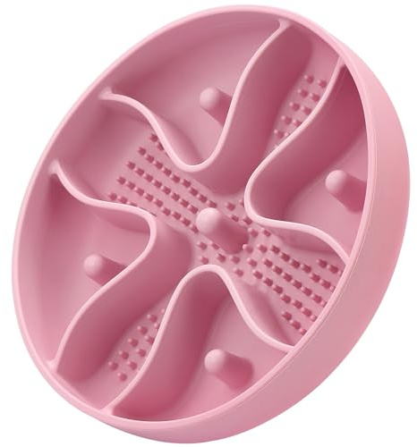 Anti Schling für Napf Hund,Doweiss Anti Schling Silizium Slow Feeder Einfügung Hundenapf,Antischlingnapf Hunde Anti Schling Napf Katzen Einfügen (Rosa)