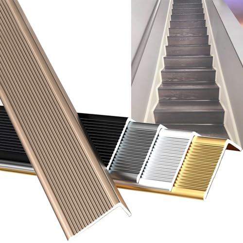 whalebee Nez De Marche D'escalier Antidérapant Bord 90cm Profilé Aluminium, Protections Nez De Marche Epaisseur 2mm Durable Et Imperméable Marchette Escalier Facile À Monter Stair Edge