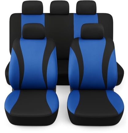 Susy Shop Universal-Sitzbezüge für vorne und hinten, bequem und atmungsaktiv, Schutzbezüge für kleine mittelgroße Nutzsitze, No Suv (LS06-BLU)