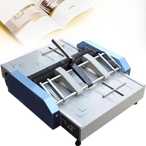 DPQYJPP Grapadora eléctrica para Libros de Papel, A3 A4, encuadernadora automática con Cierre Plano, máquina plegadora, 5 Posiciones de Clavos para Grapas Tipo 24/6