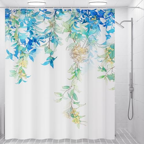 BNIVIAM Duschvorhang 180x200 cm, Waschbarer Duschvorhang mit 12 Haken, Polyester, Anti-Schimmel Duschvorhang, Shower Curtain für Badezimmer & Badewanne - Osmanthus Motiv