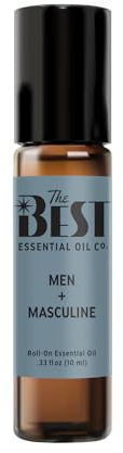 The Best Men + Masculine Essential Oil Roll-On Blend- Premium Grade- Pre-Diluted in Coconut Oil- Ready to Use- 10 ml (.33 fl oz)
