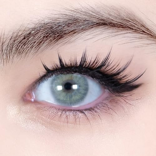 Süßer Quarz Kontaktlinsen farbig ohne Stärke 0.00 Dioptrien, farbige Monatslinsen weiche Linsen soft Hydrogel 2 Stück Farblinsen + Linsenbehälter