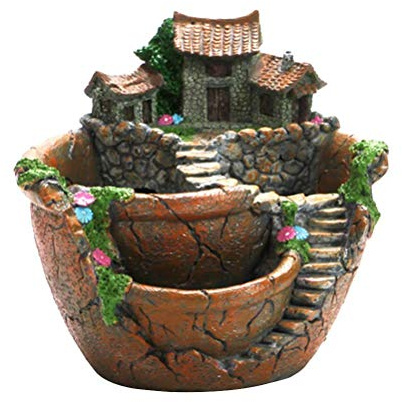 Itonash Succulent Plants Pot with Sweet House, Creative Succulent Plants Pot Creative Resin Plants Pot Fairy Garden Plante Pot Succulent Flower DIY Basket Planter Pot Garden Decoration