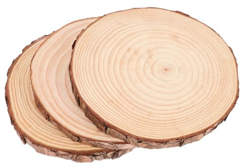 IWOWHERO 3stücke Teiliges Garten Holztretstein Ø- Robuste Holzscheiben Als Dekorative Außendekoration Für Garten Terrasse Natürliche Holztretsteine Mit Handwerklicher Oberfläche