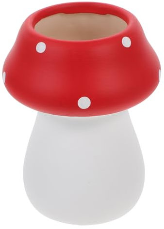 IMIKEYA Pot De Fleur Céramique Champignon Décoratif Petit Vase à Orchidées avec Trou Fond Design Original Et Surface Lisse pour Décoration Intérieure Élégante