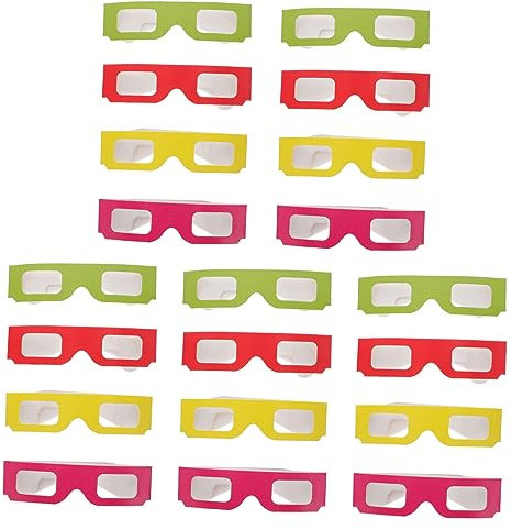 CAXUSD Lot De 3 Paires De Lunettes 3D Anaglyphes Monture en Carton Design Plat pour Une Visualisation 3D Universelle pour Les Fêtes Et Les Voyages 20 Pièces X 3