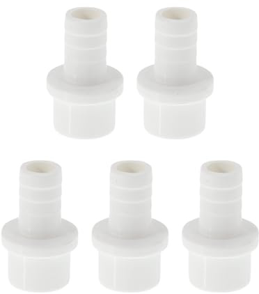 Hihaha Plastic Hose Barb Fitting 1 x 5/8 Barb OD Straight Through Pipe Connector White 5 Pcs