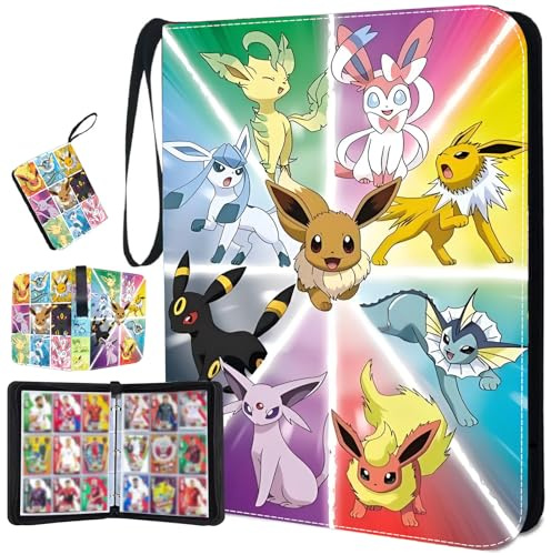 Trading Card Binder 900 Pockets, 9 Pocket Premium Card Album Folder with 50 Double-Sided Removable Sleeves, Zipper Carrying Card Holder Display Storage Case for Boys Girls Birthday Gifts