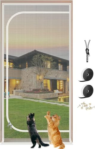 Katzengitter Balkontür 90cm X 200cm, Cat Screen Katzennetz Für Balkon, Haustiere Bildschirm TüR, Katzengitter Für TüR, Verhindern DASS Katzen Aus Laufen, Für Wohnzimmer, Schlafzimmer(80x200cm)