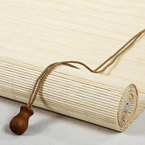 Tende a pacchetto in bambù naturale, stile retrò, decorative in legno, con tasso di ombreggiatura del 70%, misura regolabile (130 x 160 cm) per privacy e stile