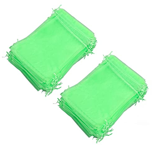 Pretfy Sacchetto da Reti di Protezione da Frutta 100 Pezzi - Barriera a Maglie Giardino Riutilizzabile per Piante, Fiori e Alberi di Frutta (20 * 30 cm)