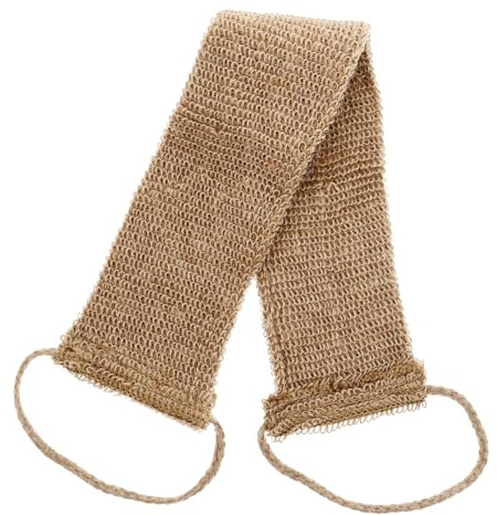 VILLFUL Doppelseitiger Rückenpeeling Scrubber aus Natürlichem Jute mit Griff Weicher Hautfreundlicher Körperbürste für Damen und Herren Effektives Peeling und Reinigung Schwer