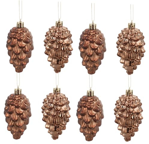 Gatuida 8 Stück Tannenzapfen Weihnachtsbaumanhänger Kunststoff Ornamente zum Basteln für Weihnachtsbaum und Türdekoration 5 X 9.5cm