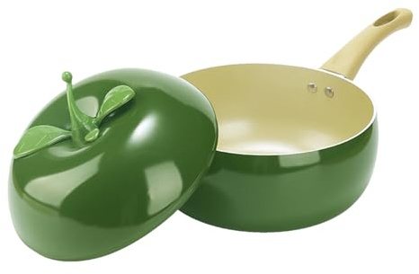 Buerfu Ollas Pequeñas para Cocinar,Olla Para Cocción Lenta De Verduras Y Frutas,Sartén Con Tapa - Para Cocina, Estufa De Inducción, Cocinar, Hervir A Fuego Lento, Freír, Espaguetis, Sopa