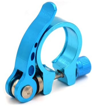 Toyvian Abrazadera Tija Sillín Bicicleta Aluminio Aleación Liberación Rápida Azul sin Herramientas para Bici Carretera y Fixed Gear