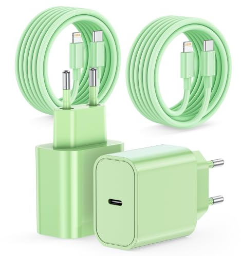 2-Pack Cargador Carga Rapida for iPhone 14/14 Pro/14 Pro Max/14 Plus 13 12 11 SE XR X XS 8 7, iPad Air Mini, AirPods, 25W USB C Carregador Enchufe Rapido Adaptador Charger Corriente con 2M Cable