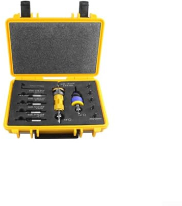 Shophubio Juego de brocas de ajuste rápido con tope de profundidad ajustable, avellanado para carpintería, brocas cónicas de acero de carburo endurecido de 2,8 mm a 4 mm (dorado)