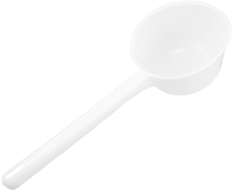 HIAKDOFT Mestolo per L’Acqua con Manico lungo in Plastica Bianca Paletta Grande Capacità per Bagno Cucina e Giardino Utensile Versatile per Uso Domestico e Pulizia