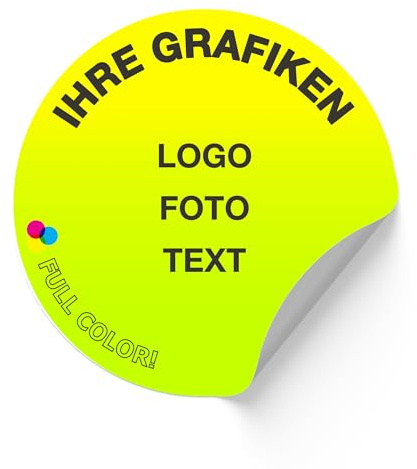 GP TONER Aufkleber Selbst Gestalten selbstklebend, wasserfest viele Größen und Mengen Personalisierte Sticker für Unternehmen, Verpackungen, Logos & Bilder - Aufkleber Drucker