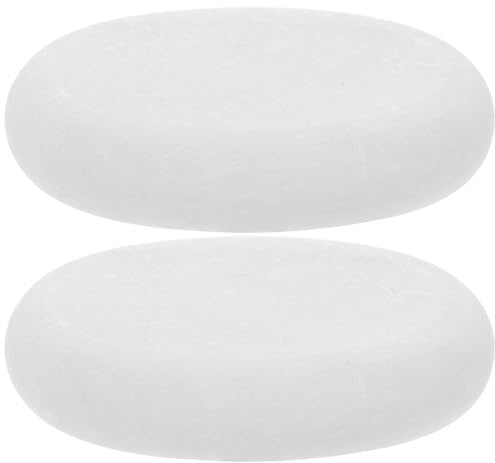 COOPHYA Set 2 Pezzi Pietre per Massaggio in Marmo Bianco Funzione Caldo e Freddo, Rilassanti per Corpo, per Spa e Uso Domestico