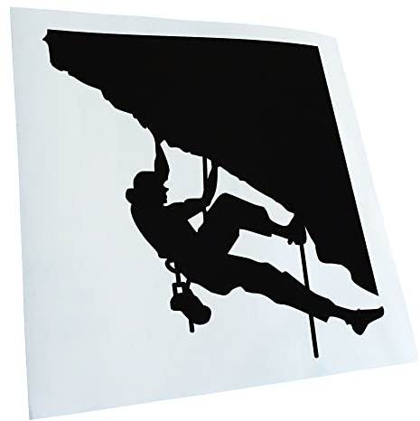 Kiwistar - Autoaufkleber - Klettern Kletterer Figur - schwarz - 10x10cm - Heckscheibe Auto Aufkleber wetterfest für Kfz LKW Mofa Truck - Sticker außen selbstklebend Tuning Zubehör für Fenster